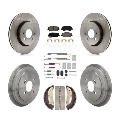 Kit de tambour à plaquettes semi-métalliques, Rotor de frein à disque avant et arrière (7 pièces) pour Kia Rio Hyunda