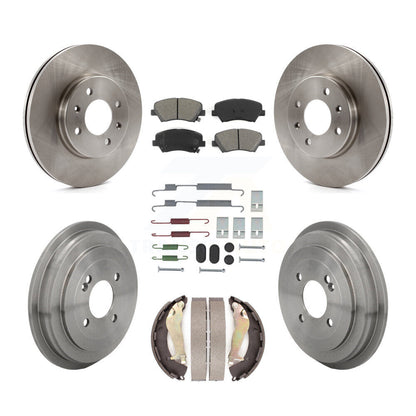 Rotors de frein à disque avant et arrière, plaquettes semi-métalliques et Kit de tambour (7 pièces) pour Kia Rio