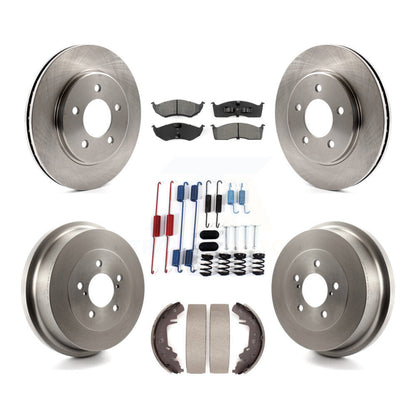 Rotors de frein avant et arrière, Kit de tambour à plaquettes semi-métalliques (7 pièces) pour Dodge Caravan Gran