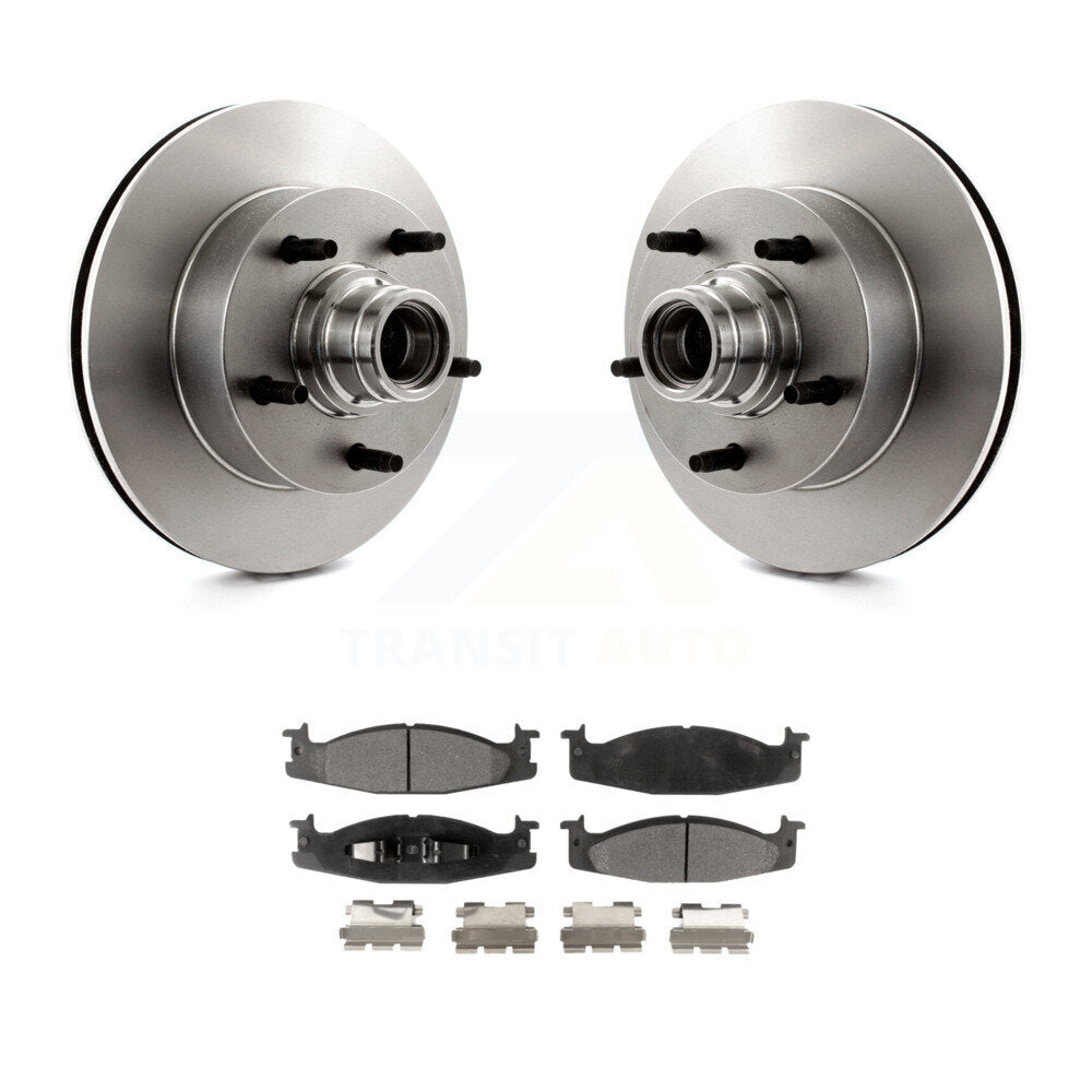 Kit de moyeu de Rotor de frein à disque avant et de plaquettes en céramique, pour Ford E-150 Econoline Club Wago