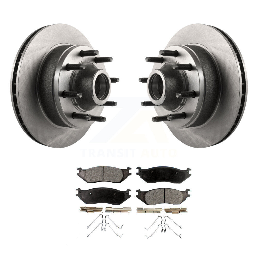 Ensemble de moyeu de rotors de frein à disque avant et kit de plaquettes en céramique pour Ford E-150 2007