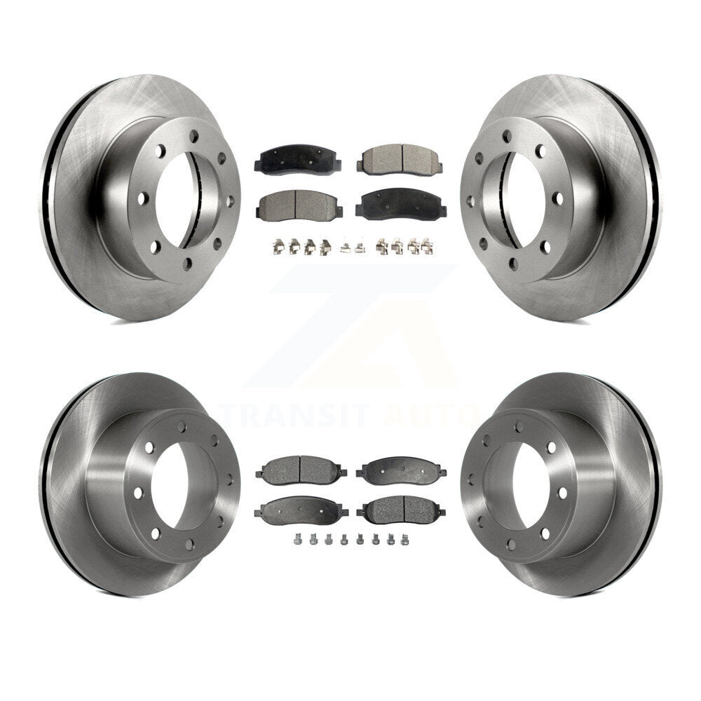 Rotors de frein à disque avant et arrière et Kit de plaquettes en céramique pour Ford F-350 Super Duty F-25
