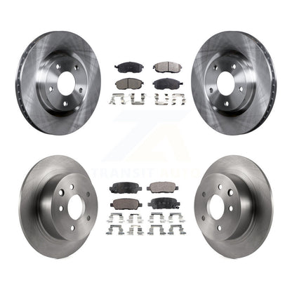 Rotor de frein à disque avant et arrière et Kit de plaquettes en céramique pour Nissan Sentra SE- 2007 – 2012