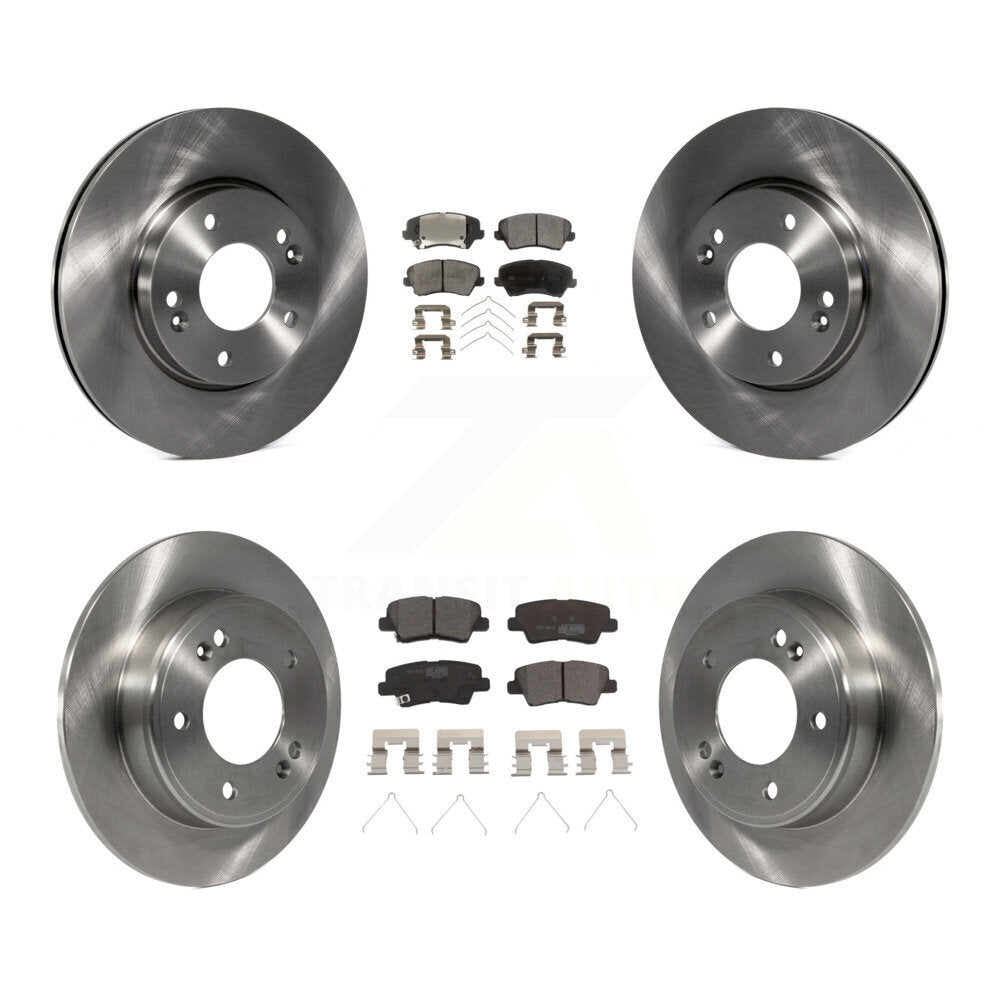 Rotors de frein à disque avant et arrière et Kit de plaquettes en céramique pour Hyundai Veloster Elantra G
