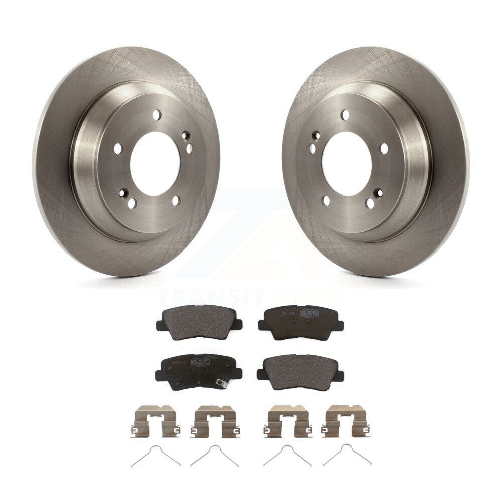 Kit de rotor de frein arrière et de plaquettes en céramique pour Kia Rondo 14-17 avec stationnement manuel