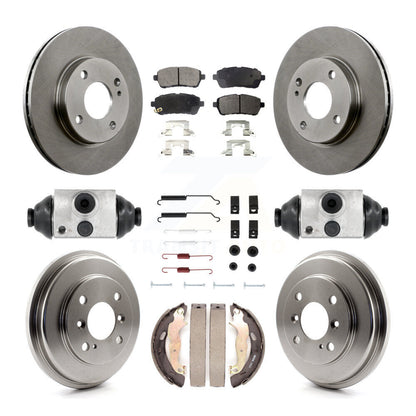 Rotors de frein à disque avant et arrière, plaquettes en céramique et Kit de tambour (9 pièces) pour Ford Fiesta