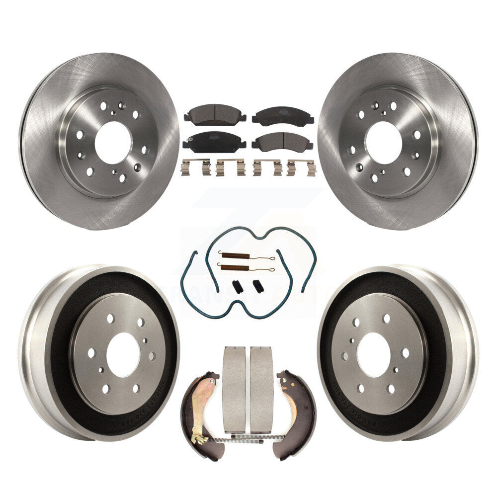 Rotors de frein avant et arrière, Kit de tampons et de tambour en céramique (7 pièces) pour Chevrolet GMC Silverad