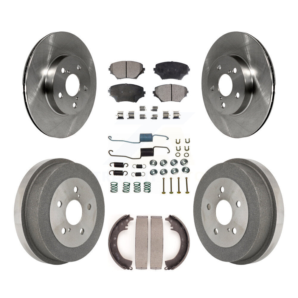 Rotors de frein à disque avant et arrière, plaquettes en céramique et Kit de tambour (7 pièces) pour Toyota RAV4