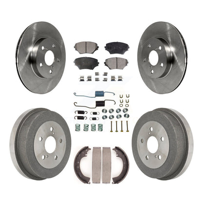Rotors de frein à disque avant et arrière, plaquettes en céramique et Kit de tambour (7 pièces) pour Toyota RAV4