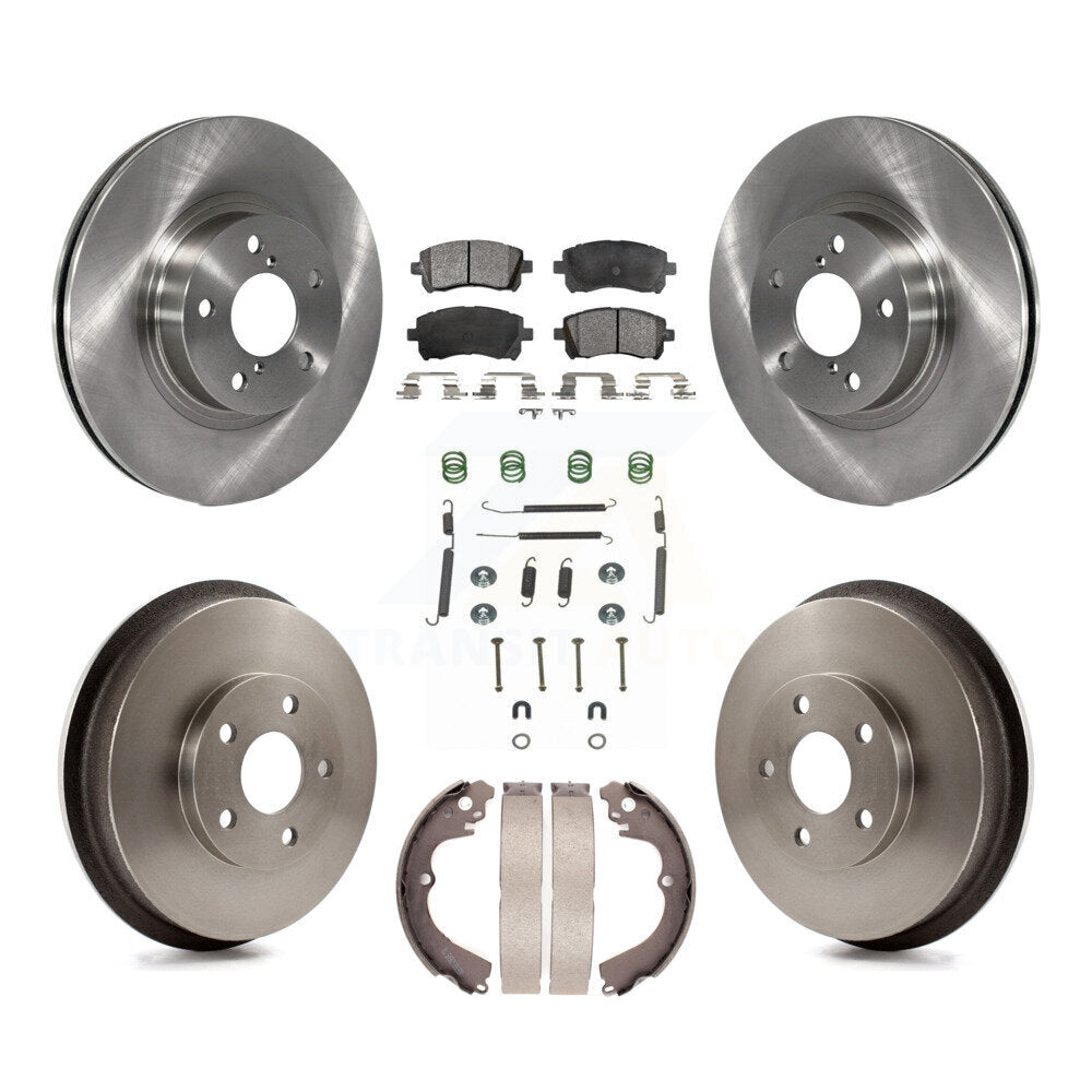 Rotors de frein à disque avant et arrière, plaquettes en céramique et Kit de tambour (7 pièces) pour Subaru Foreste