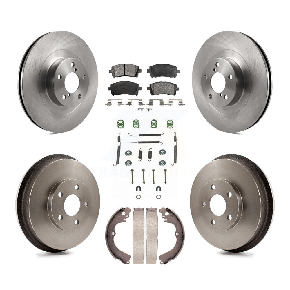 Rotors de frein à disque avant et arrière, Kit de tampons et de tambour en céramique (7 pièces) pour Subaru Impreza WR