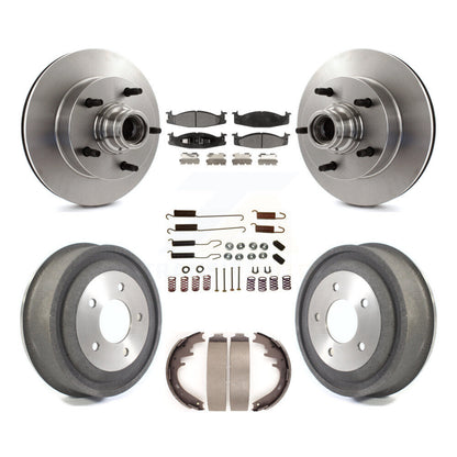 Rotors de frein à disque avant et arrière, Kit de tambour à tampons en céramique (7 pièces) pour Ford E-150 Econolin
