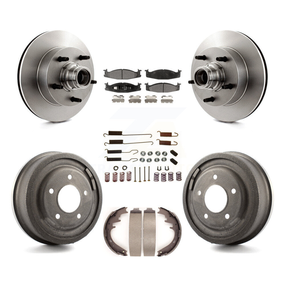 Kit de tambour de plaquettes en céramique de Rotors de frein avant et arrière (7 pièces) pour Ford E-150 Econoline Clu