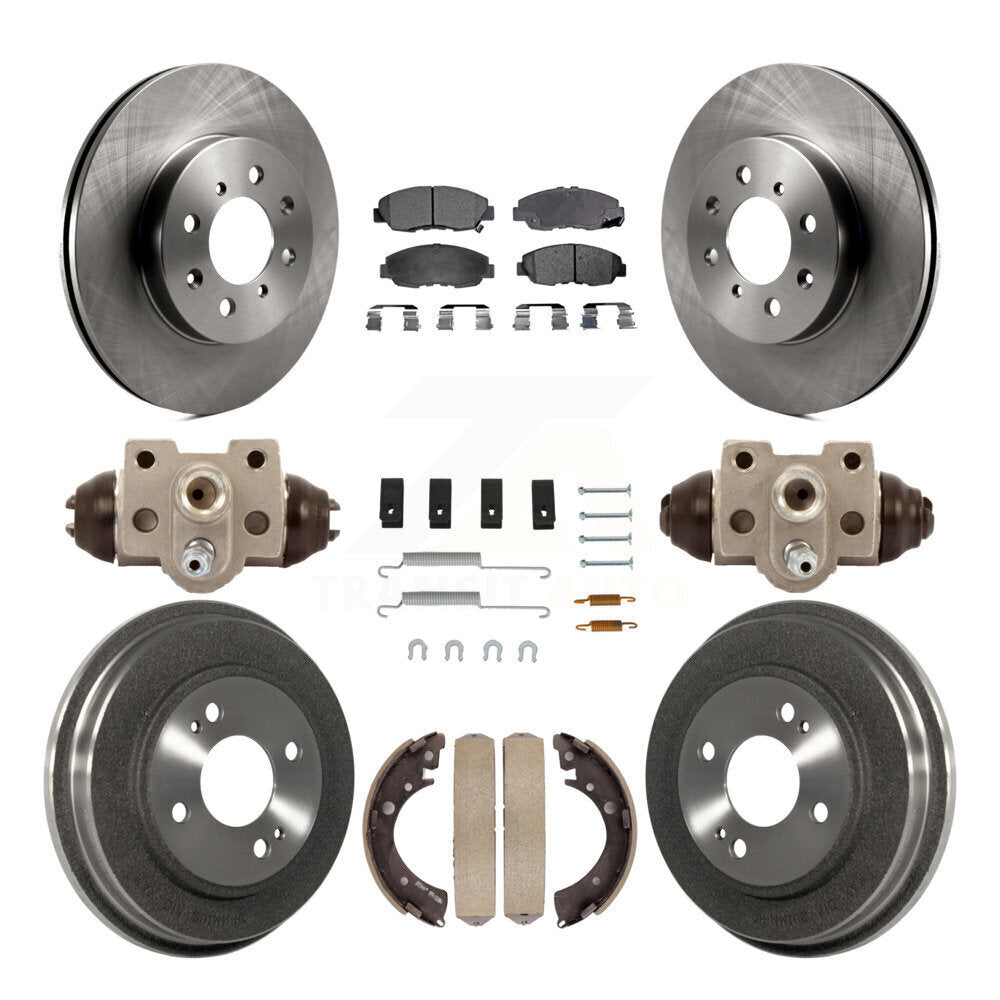 Rotors de frein à disque avant et arrière, plaquettes en céramique et Kit de tambour (9 pièces) pour Honda Civic