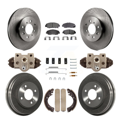 Rotors de frein à disque avant et arrière, plaquettes en céramique et Kit de tambour (9 pièces) pour Honda Civic