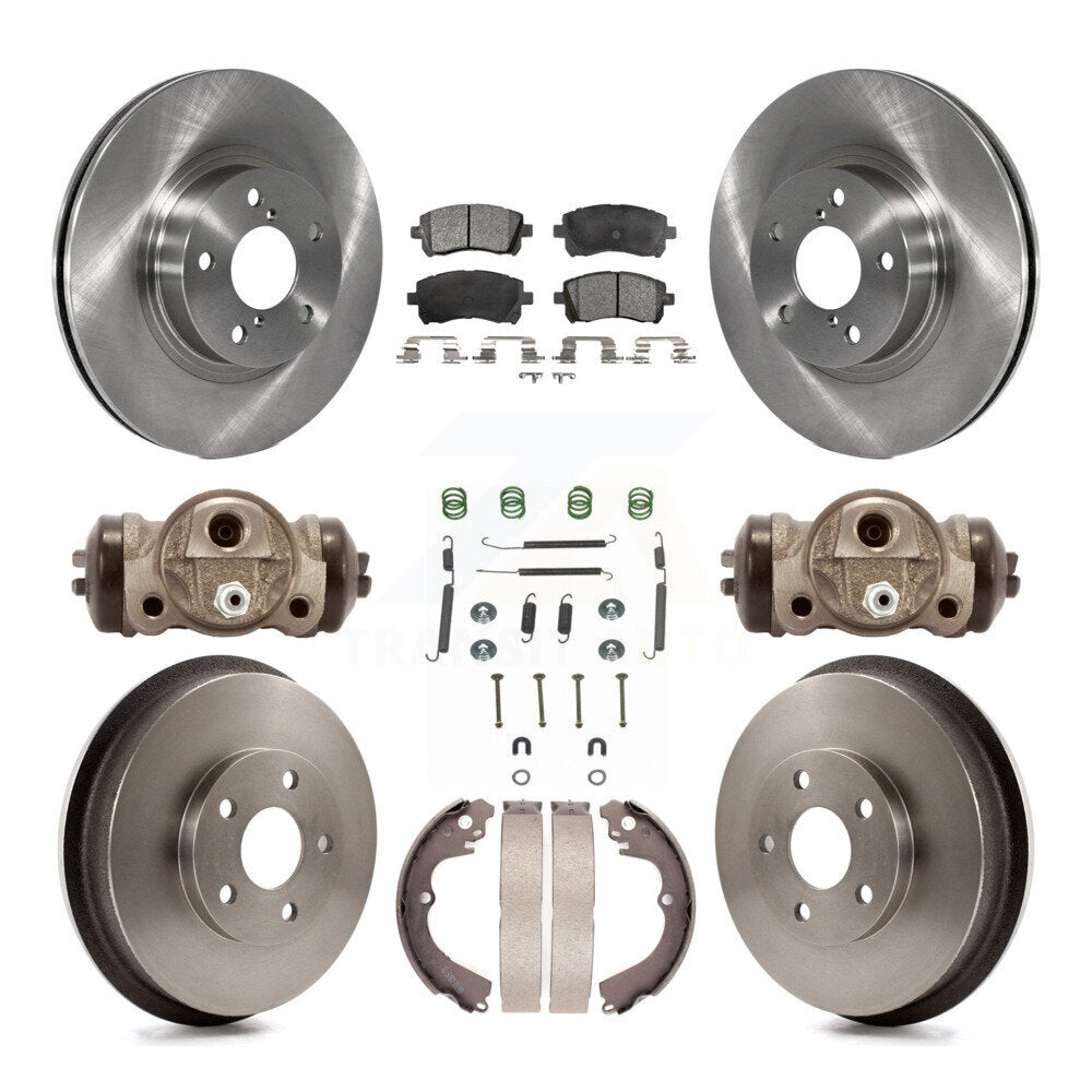 Rotors de frein à disque avant et arrière, plaquettes en céramique et Kit de tambour (9 pièces) pour Subaru Foreste