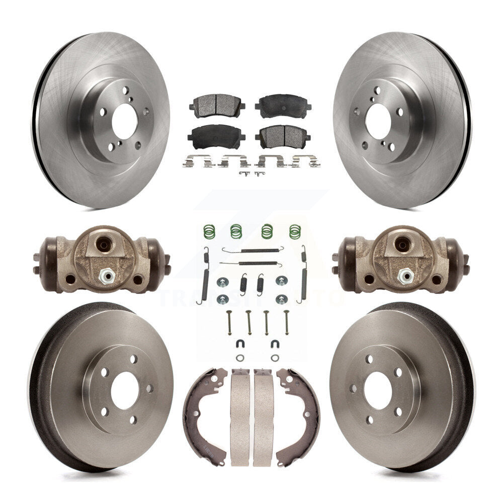 Rotors de frein à disque avant et arrière, Kit de tampons et de tambour en céramique (9 pièces) pour Subaru Impreza WR