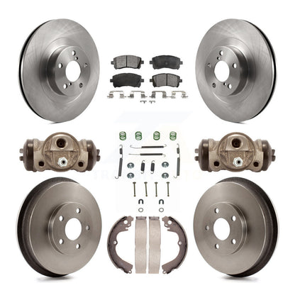 Rotors de frein à disque avant et arrière, Kit de tampons et de tambour en céramique (9 pièces) pour Subaru Impreza WR