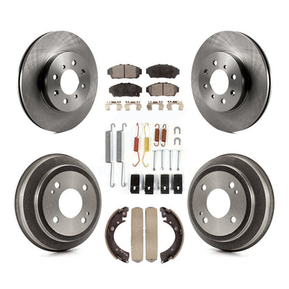 Rotors de frein à disque avant et arrière, plaquettes en céramique et Kit de tambour (7 pièces) pour Honda Civic