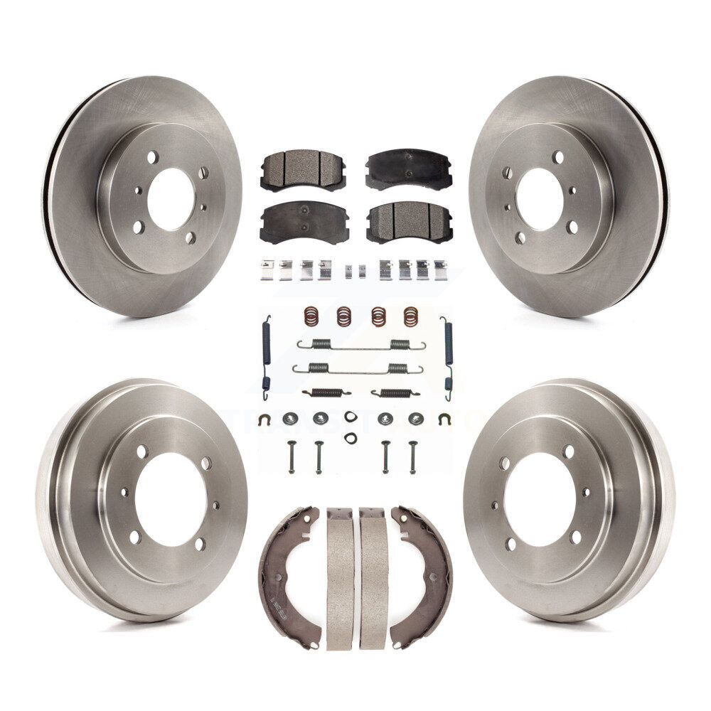 Rotors de frein à disque avant et arrière, Kit de tambour à tampons en céramique (7 pièces) pour Mitsubishi Lancer E