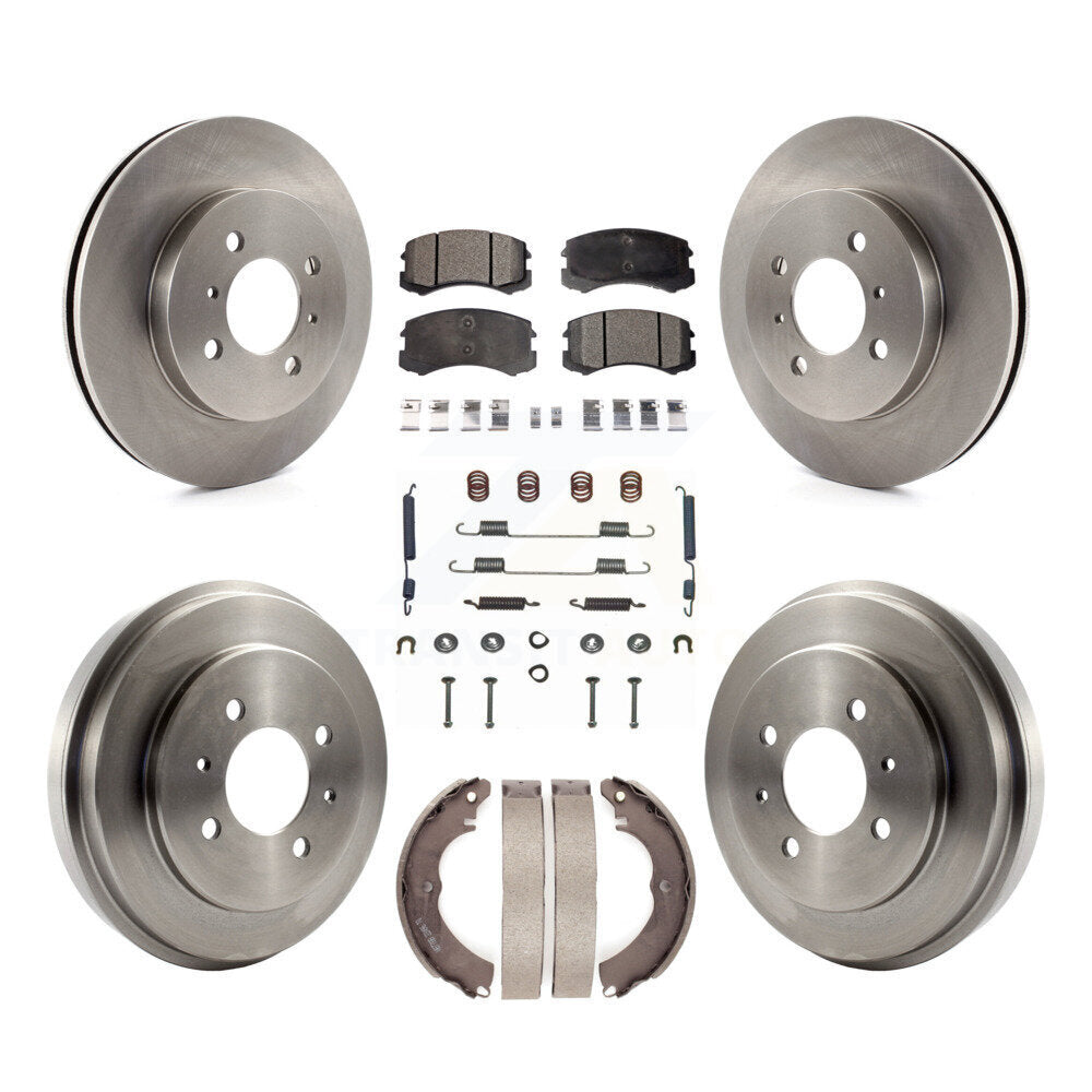 Kit de plaquettes et de tambour en céramique, Rotor de frein à disque avant et arrière (7 pièces) pour Mitsubishi Lance