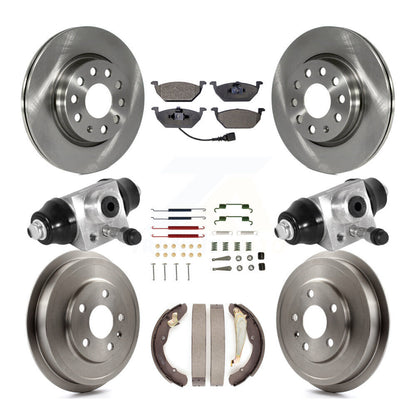 Rotors de frein à disque avant et arrière, tampons en céramique et Kit de tambour (9 pièces) pour Volkswagen Jett
