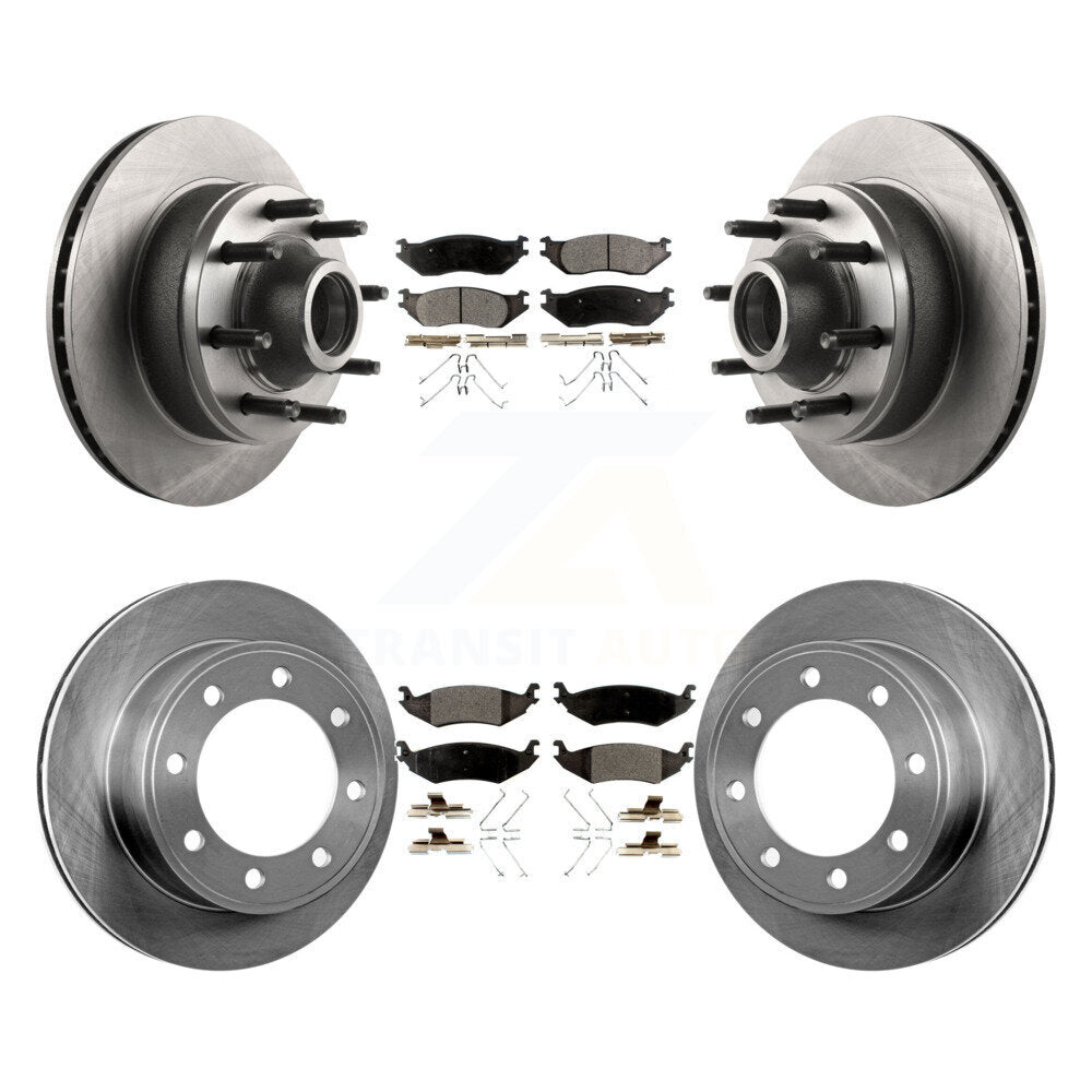 Rotors de frein à disque avant et arrière et kit de plaquettes en céramique pour Ford E-150 2007 à 10 16 0