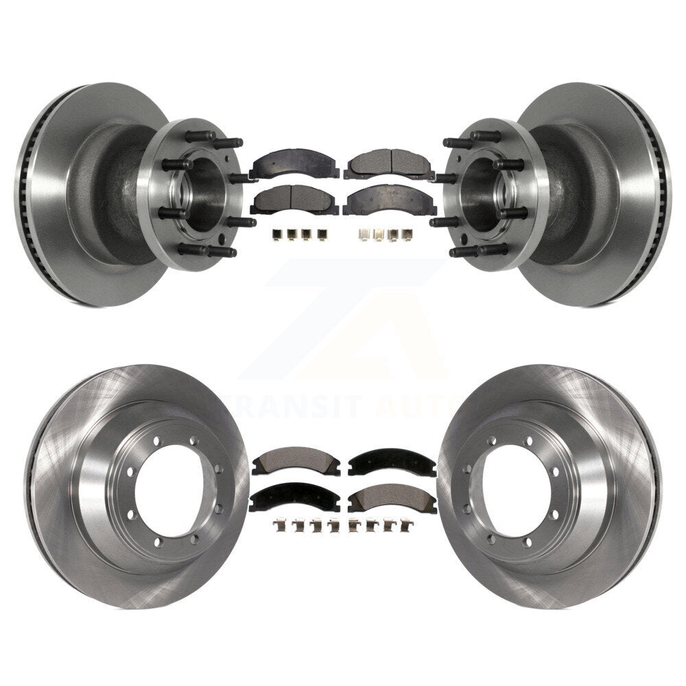 Kit de rotors de frein à disque avant et arrière et plaquettes en céramique pour Ford E-450 Super Duty