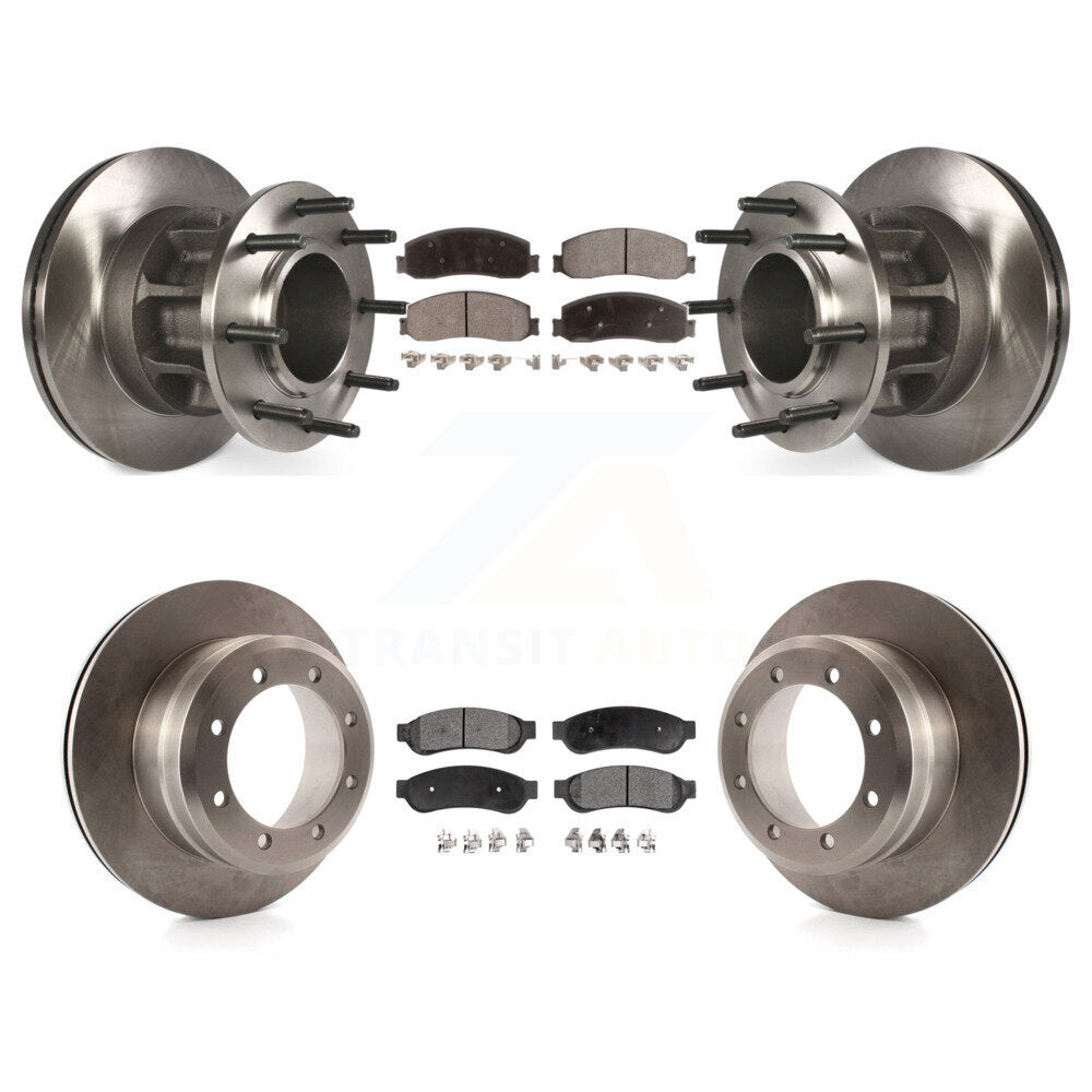 Rotor de frein à disque avant et arrière et Kit de plaquettes en céramique pour Ford F-350 Super Duty RW 2011