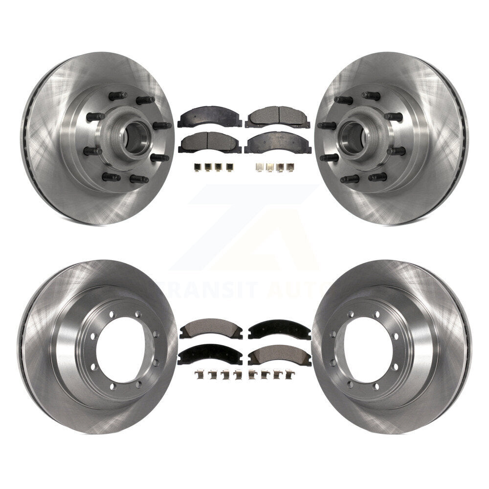 Kit de rotors de frein à disque avant et arrière et plaquettes en céramique pour Ford E-450 Super Duty
