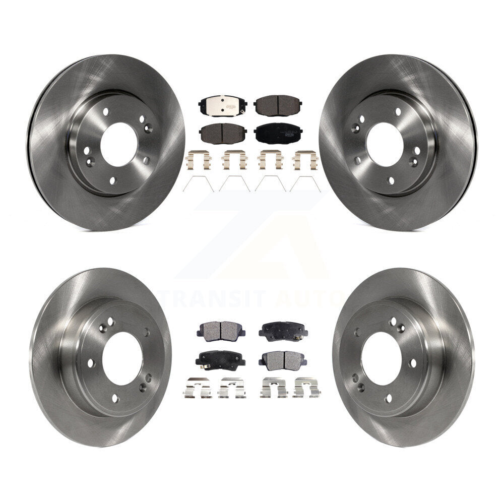 Kit de rotors de frein à disque avant et arrière et plaquettes en céramique pour Kia Soul 2014-2016