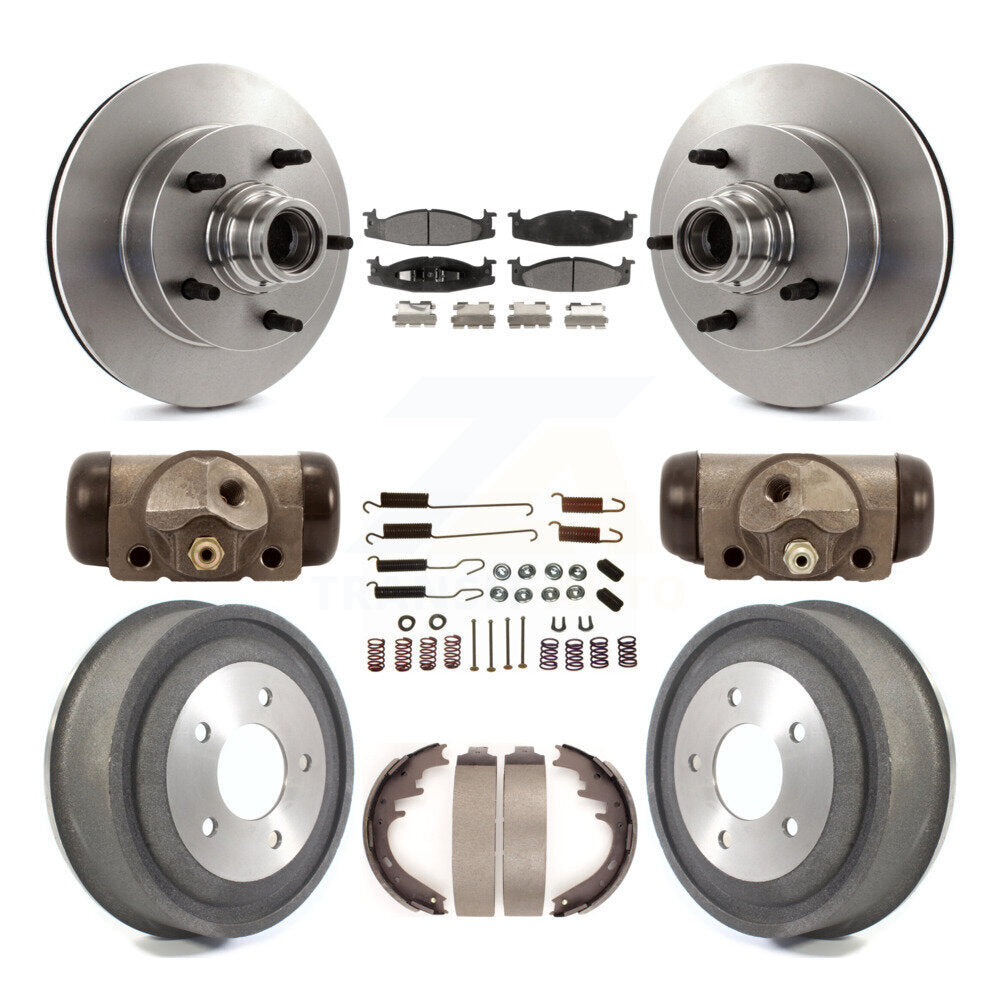 Kit de tambour à plaquettes en céramique, Rotors de frein à disque avant et arrière (9 pièces) pour Ford E-150 Econolin