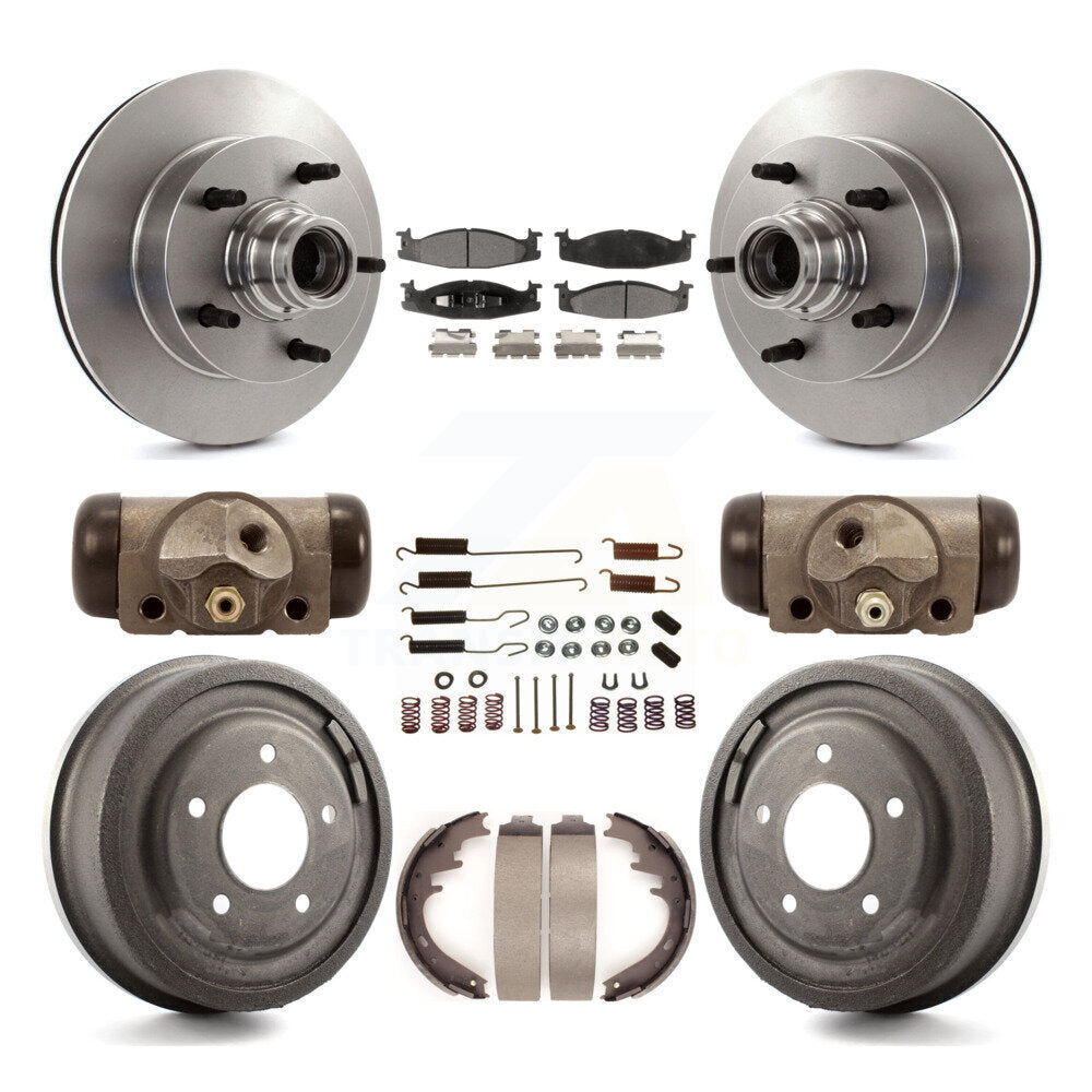 Kit de tambour à plaquettes en céramique, Rotors de frein à disque avant et arrière (9 pièces) pour Ford E-150 Econolin