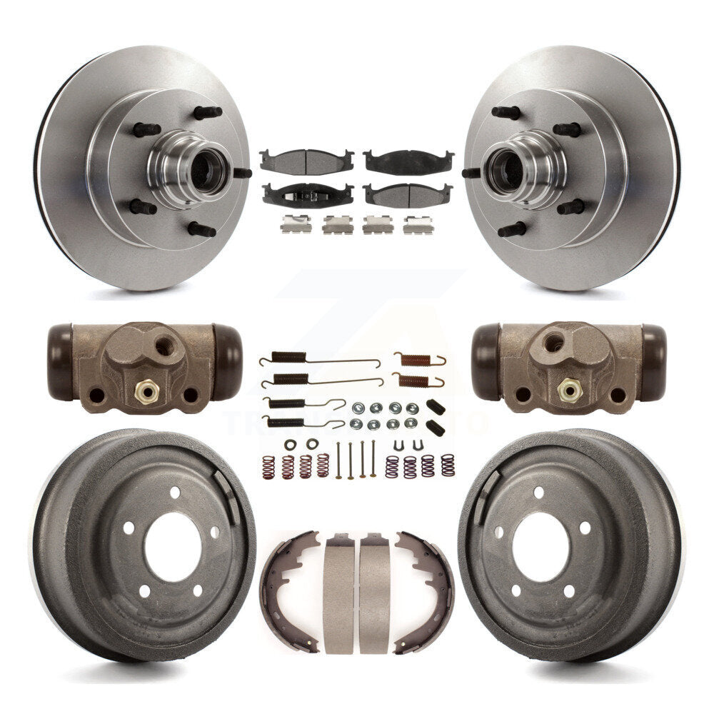 Kit de tambour à plaquettes en céramique, Rotors de frein à disque avant et arrière (9 pièces) pour Ford E-150 Econolin