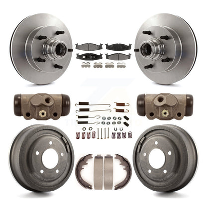 Kit de tambour à plaquettes en céramique, Rotors de frein à disque avant et arrière (9 pièces) pour Ford E-150 Econolin