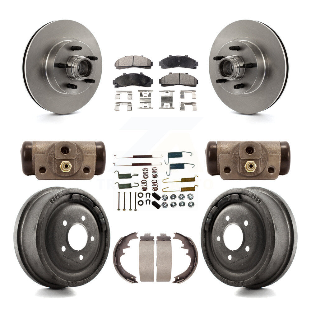 Rotors de frein à disque avant et arrière, plaquettes en céramique et Kit de tambour (9 pièces) pour Ford Ranger