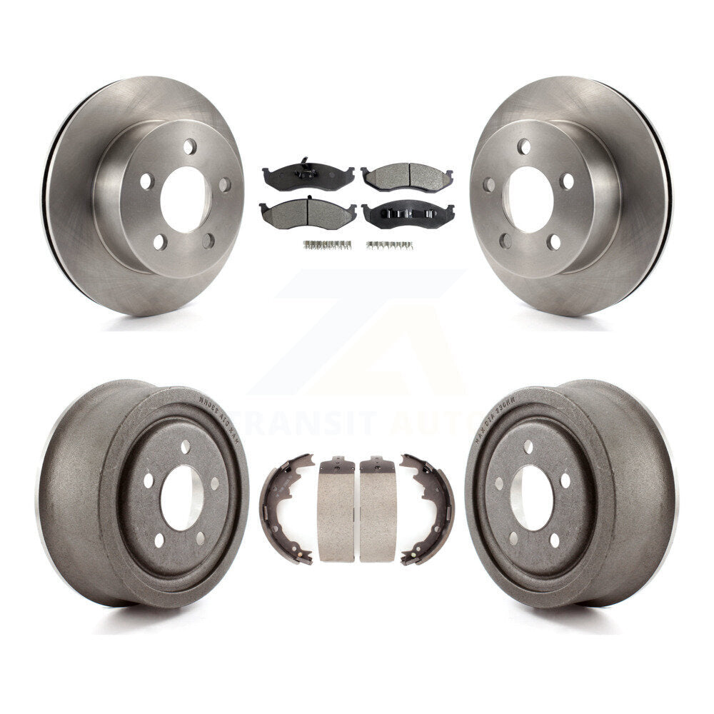 Rotors de frein à disque avant et arrière, plaquettes en céramique et Kit de tambour pour Jeep Wrangler TJ