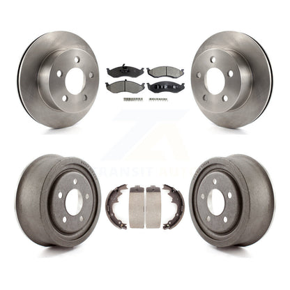 Rotors de frein à disque avant et arrière, plaquettes en céramique et Kit de tambour pour Jeep Wrangler TJ