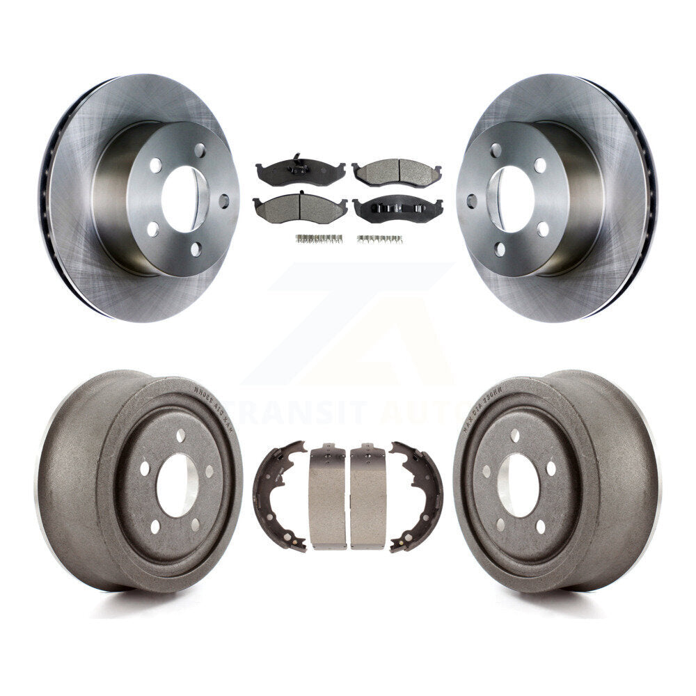 Rotors de frein à disque avant et arrière, Kit de tampons et de tambour en céramique pour Jeep Wrangler Cheroke