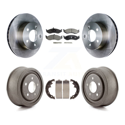 Rotors de frein à disque avant et arrière, Kit de tampons et de tambour en céramique pour Jeep Wrangler Cheroke