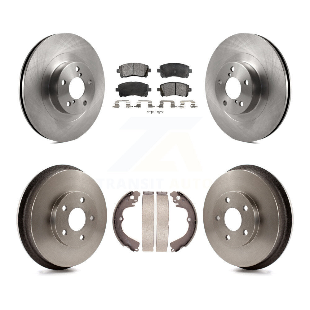 Rotors de frein à disque avant et arrière, plaquettes en céramique et Kit de batterie pour Subaru Impreza WRX