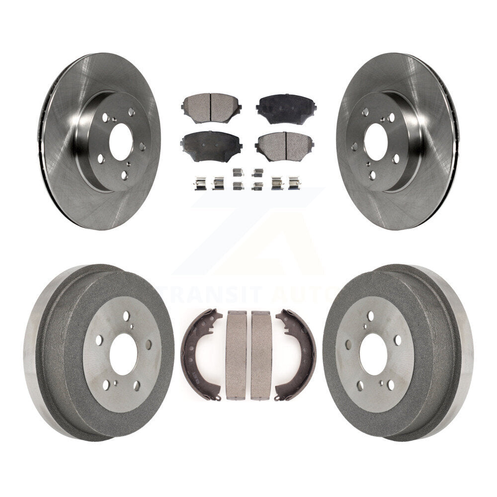 Rotors de frein à disque avant et arrière, plaquettes en céramique et Kit de tambour pour Toyota RAV4