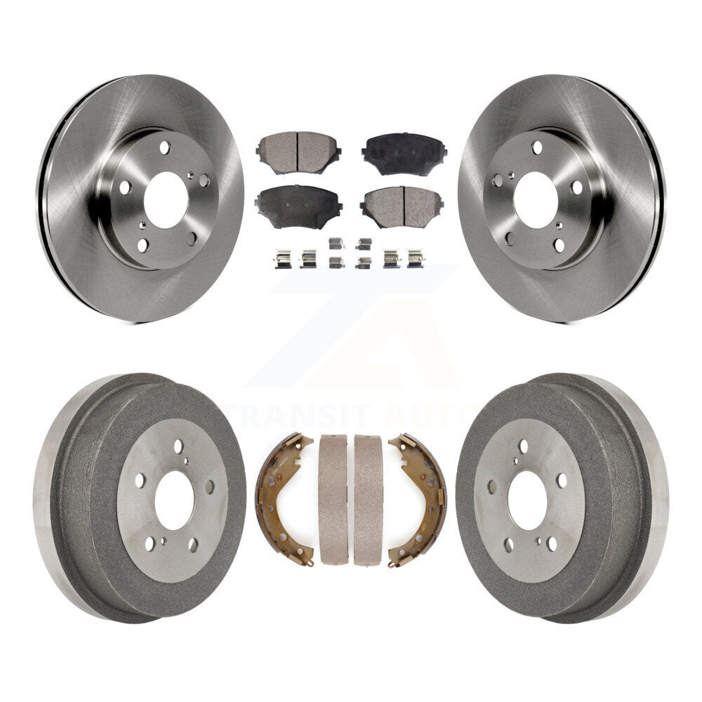 Rotors de frein à disque avant et arrière, plaquettes en céramique et Kit de tambour pour Toyota RAV4