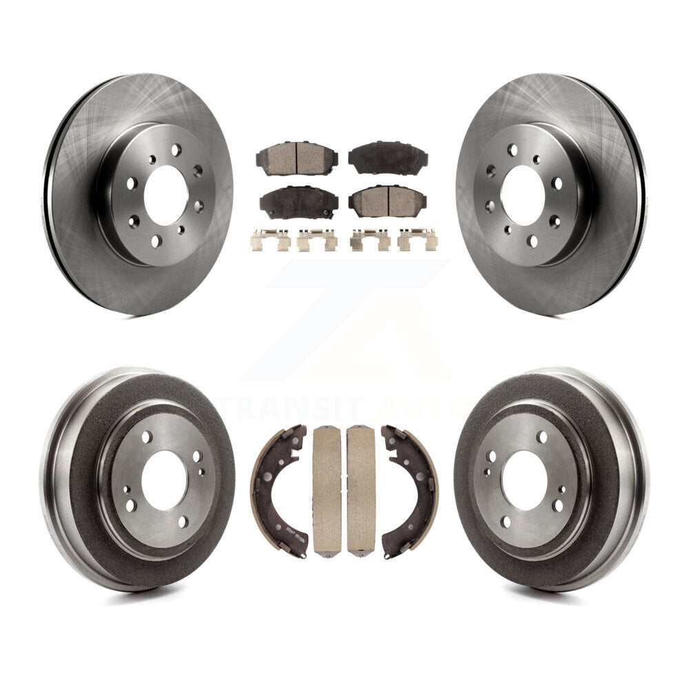 Rotors de frein à disque avant et arrière, plaquettes en céramique et Kit de batterie pour Honda Civic