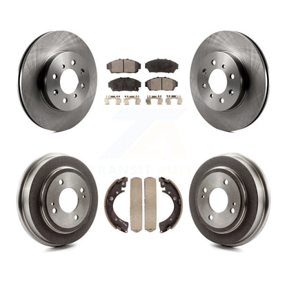 Rotors de frein à disque avant et arrière, plaquettes en céramique et Kit de batterie pour Honda Civic