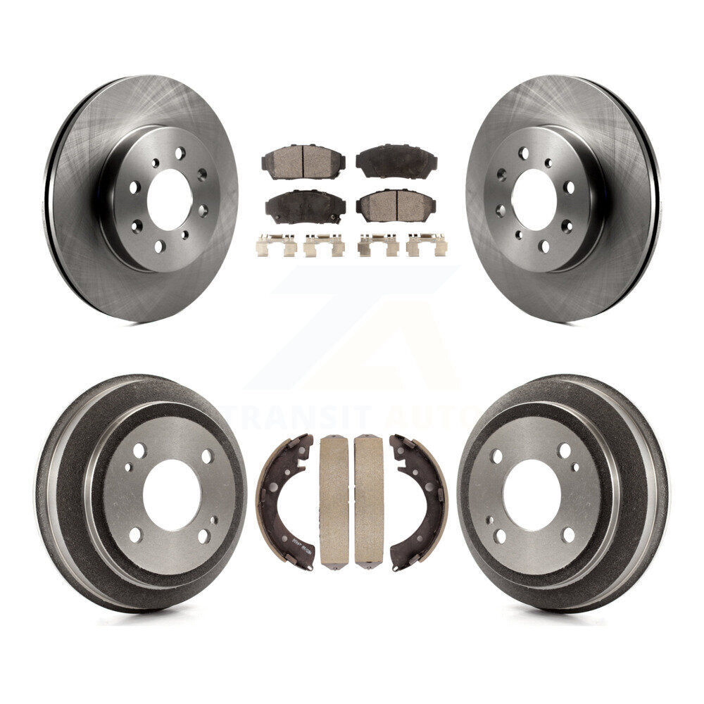 Rotors de frein à disque avant et arrière, plaquettes en céramique et Kit de batterie pour Honda Civic