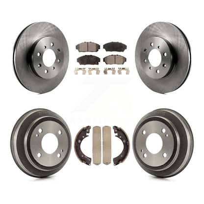Rotors de frein à disque avant et arrière, plaquettes en céramique et Kit de batterie pour Honda Civic