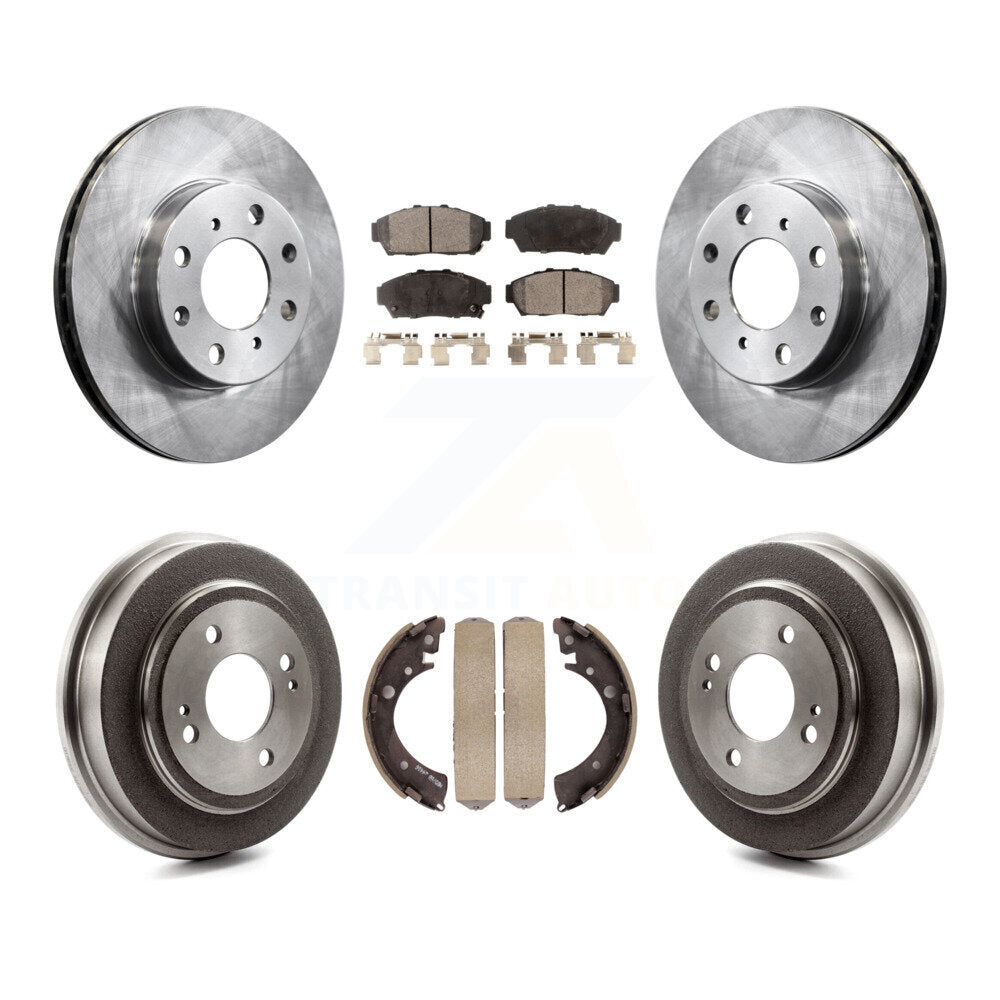 Rotors de frein à disque avant et arrière, plaquettes en céramique et Kit de batterie pour Honda Civic