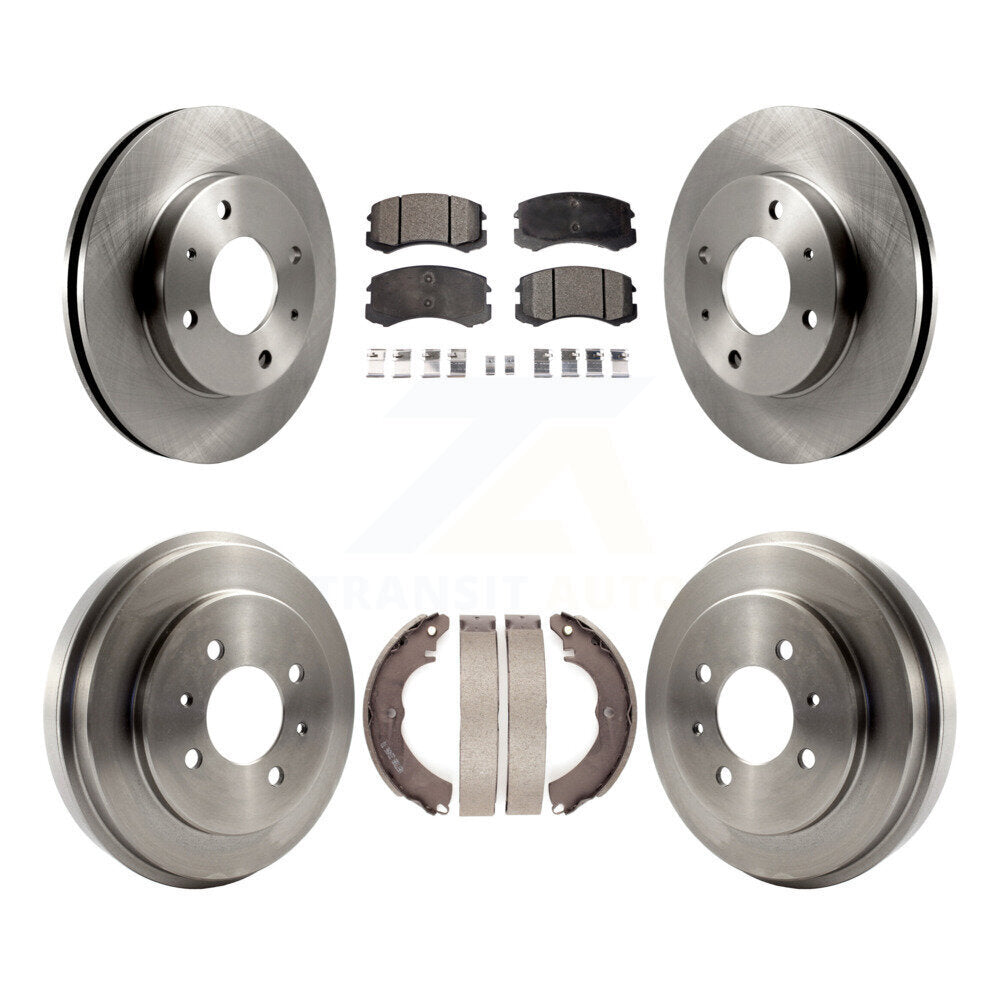 Rotors de frein à disque avant et arrière, plaquettes en céramique et Kit de tambour pour Mitsubishi Lancer