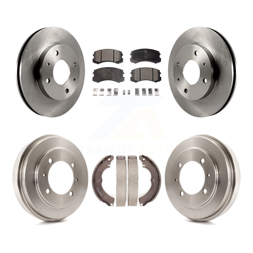 Rotors de frein à disque avant et arrière, plaquettes en céramique et Kit de tambour pour Mitsubishi Lancer